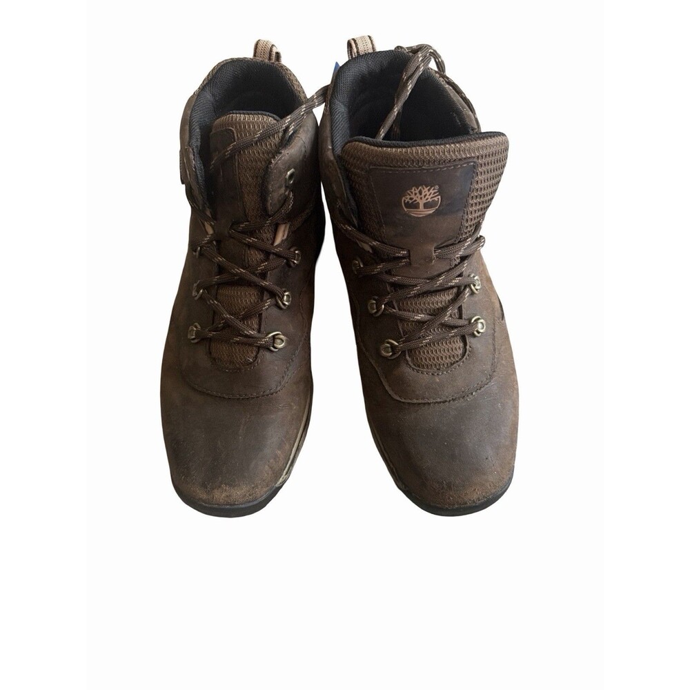 Timberland Boys 66961 Brown Leather Hiking Boots Waterproof Lace Up Size 6.5